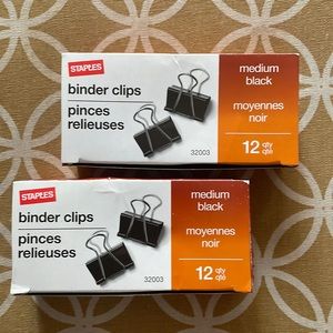 Staples Binder Clips 2 Boxes